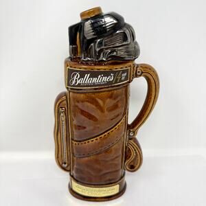 Vintage Ballantine’s 14 Year Scotch Golf Bag Decanter Palfrey 1969 No Cork